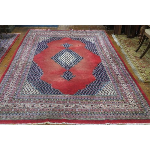 368 - A KANDAHAR WOOL RUG the wine, indigo and light pink ground with central panel with stylised flowerhe... 