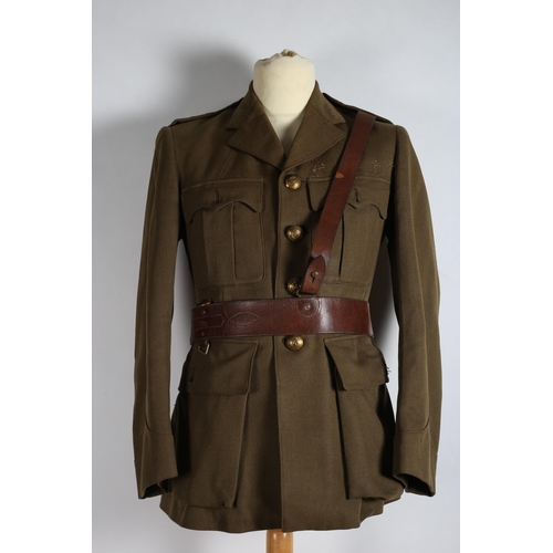 734 - A ROYAL ENGINEERS OFFICERS TUNIC WITH SAM BROWN BELT