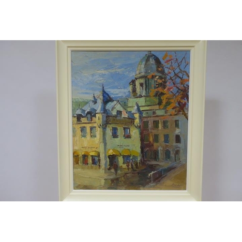 169 - S. WINTER, CONTINENTAL SCHOOL
Street Scene with Figures
Oil on board
Signed lower right  
60cm (h) x... 