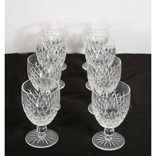 239 - A SET OF EIGHT WATERFORD CUT GLASS WINE GLASSES