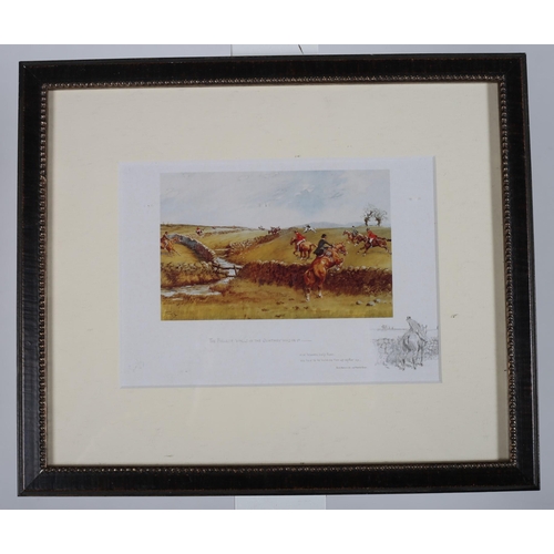 815 - FOUR COLOURED HUNTING PRINTS together with a pair of coloured hunting prints (6)