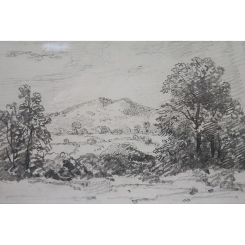 174 - MOONLIGHT SCENE WITH FIGURES ON HORSEBACK  
A pencil drawing
12cm (h) x 17cm (w) together with ROGER... 