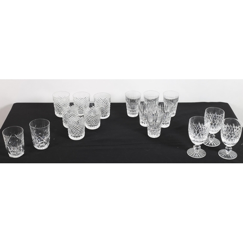 602 - TWO SETS OF SIX WATERFORD CUT GLASS TUMBLERS a set of four Waterford cut glass wine glasses and two ... 