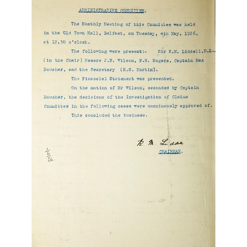 117 - Ulster Volunteer Force, UVF Patriotic Fund, Minute Book No. 4. Administrative Committee, 24 May, 192... 