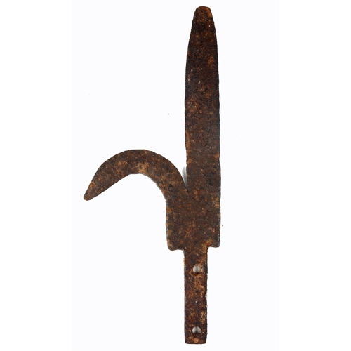 18 - 1798 Pike head. 18th century blacksmith-forged  wrought iron pike head. The spear-shaped blade with ... 