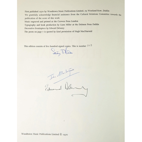 199 - Sean O Riada Hercules Dux Ferrariae, signed by the composer, also John Montague, who contributed a p... 