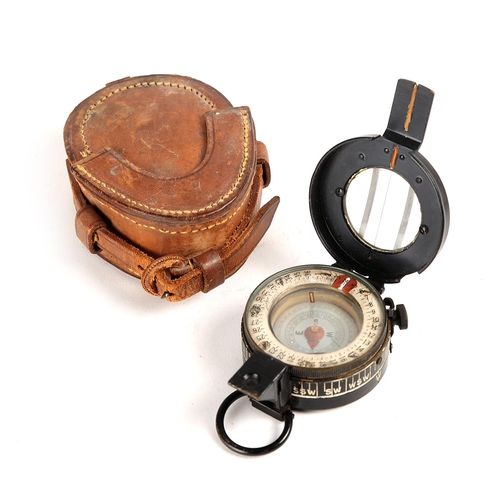 WWII British Army prismatic compass MKIII, broad arrow marked with serial  number B174596, maker mark