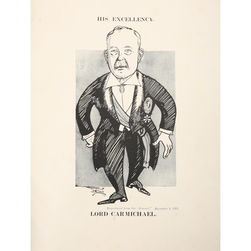 411 - Frank Leah (fl. 1920-1950) self portrait, tipped into a volume of cartoons by Leah of figures and ev... 