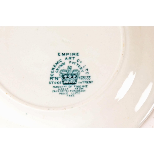 43 - Loughrea Temperance Club, a Crown Pottery, Empire pattern side plate, the central reserve with ribbo... 