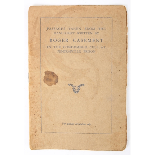 68 - Casement, Roger. Passages Taken From the Manuscript Written by Roger Casement in the Condemned Cell ... 