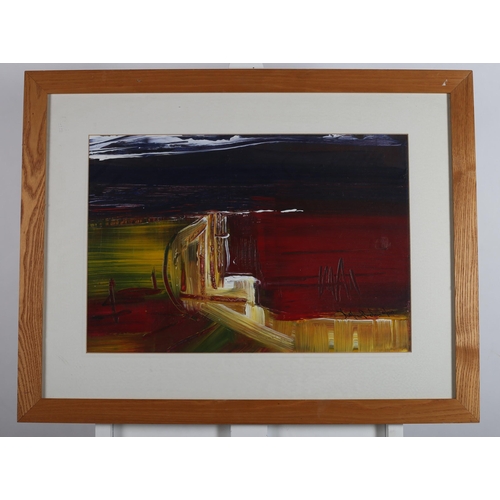 11 - MARIA PHELAN 
Featherbed Road
Mixed medium on board 
Signed lower right 
35cm (h) x 52cm (w)