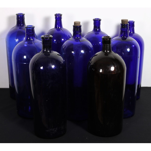 173 - EIGHT BRISTOL GLASS BOTTLES together with a similar example (9)