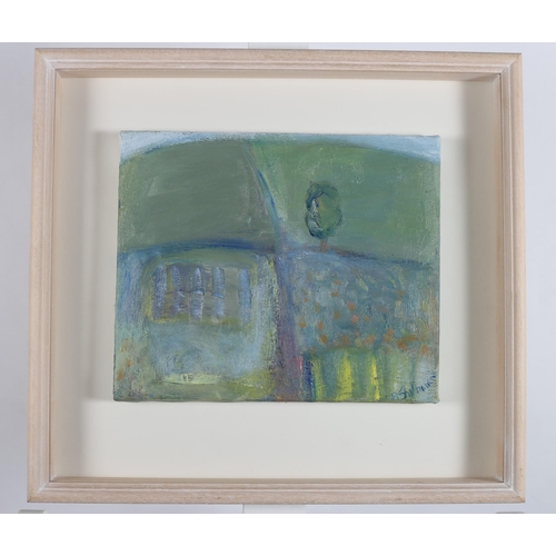 5 - ANITA SHELBOURNE R.H.A. 
Landscape with Tree
Oil on canvas
Signed lower right
25cm (h) x 31cm (w)