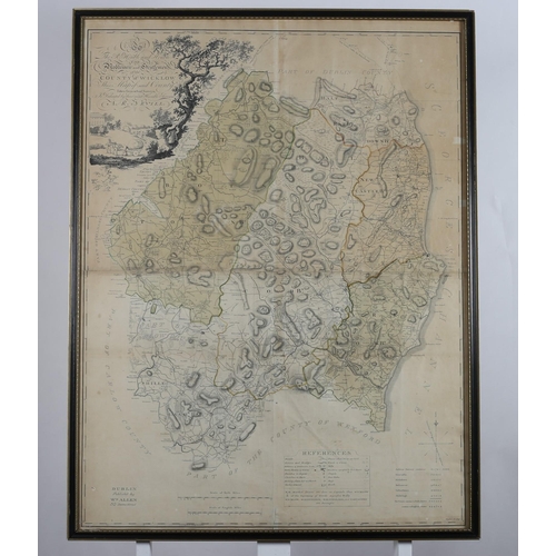 1 - AR NEVILLE Circa 1800 a hand-coloured, engraved map, County of Wicklow, published by William Allen, ... 