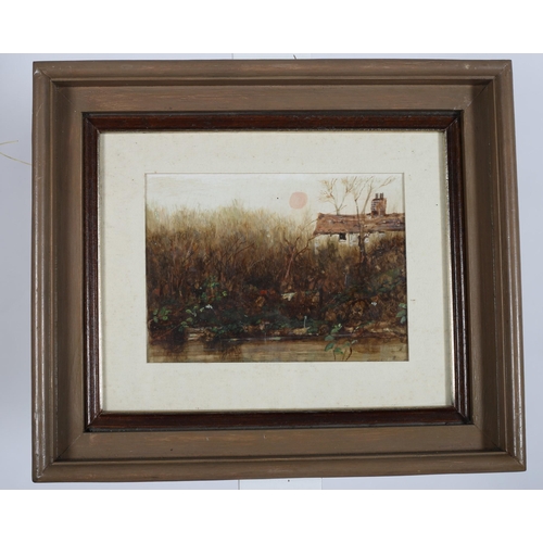 846 - JACK CUDWORTH
House by the Lake
Oil on board
Signed lower right
14cm (h) x 19cm (w)