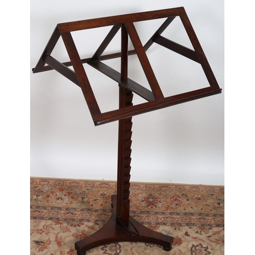 98 - A GEORGIAN MAHOGANY TWIN LECTERN with adjustable ratcheted action on triform base with bun feet 
111... 