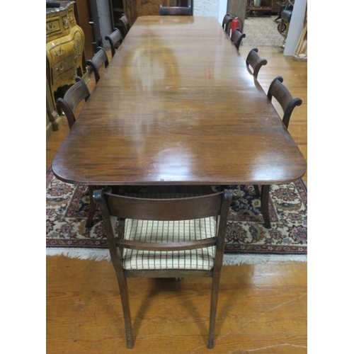 533 - A 19TH CENTURY ELEVEN PIECE DINING ROOM SUITE comprising a harlequin set of ten Georgian mahogany di... 