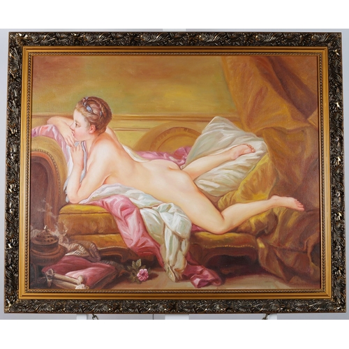 776 - CONTINENTAL SCHOOL
Interior Scene with Reclining Female
Oil on canvas
59cm (h) x 71cm (w)