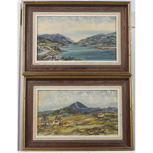 783 - IRISH SCHOOL, LATE 20TH CENTURY
Clew Bay and Croagh Patrick 
Oil on board
Each inscribed verso 
16cm... 