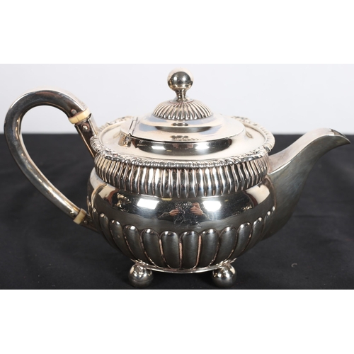 633 - A SILVER BACHELOR'S TEAPOT marks rubbed