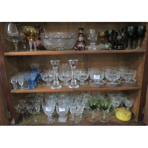 655 - A MISCELLANEOUS COLLECTION OF GLASSWARE to include six cut glass dessert bowls together with a Water... 