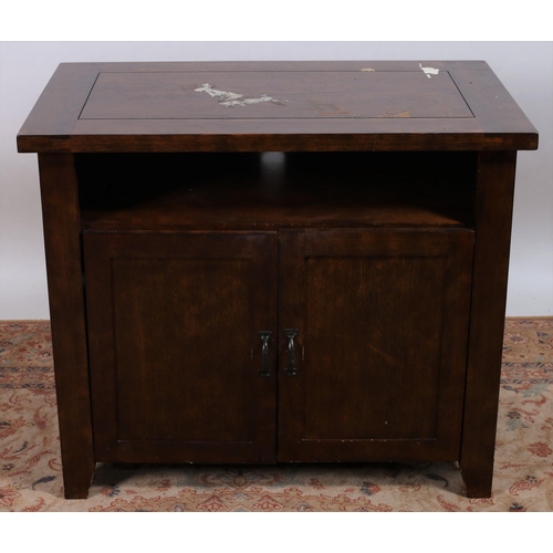 883 - A VINTAGE BEECHWOOD SIDEBOARD of rectangular outline with moulded three quarter gallery above three ... 