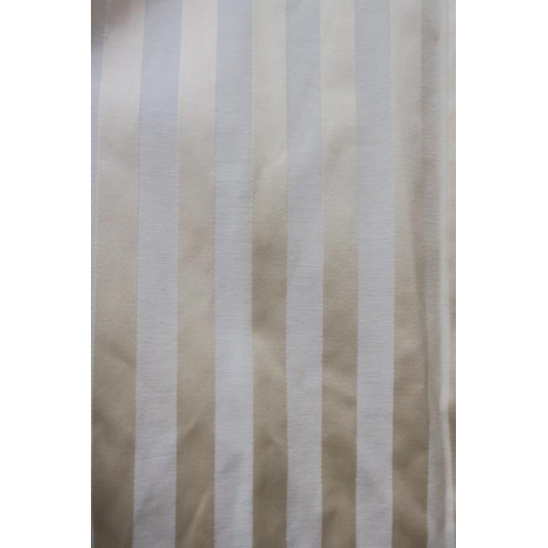 943 - STRIPED FABRIC CURTAINS with pleated header. 
Matches Colour Trend 'Jodhpur'. Lined.
Header (w) 85 c... 