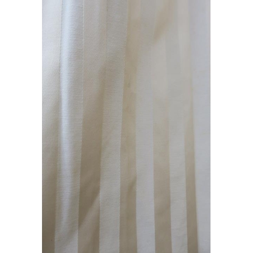 945 - THREE PANELS STRIPED FABRIC CURTAINS. matches Colour Trend 'Jodhpur'. 
Triple pleat header. 
Header ... 