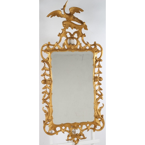 200 - A PAIR OF GEORGIAN DESIGN CARVED GILTWOOD MIRRORS each with a rectangular bevelled glass plate withi... 