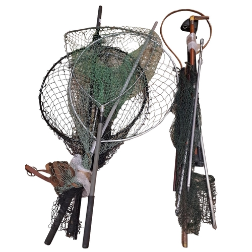 845 - A COLLECTION OF FRESH WATER FISHING NETS