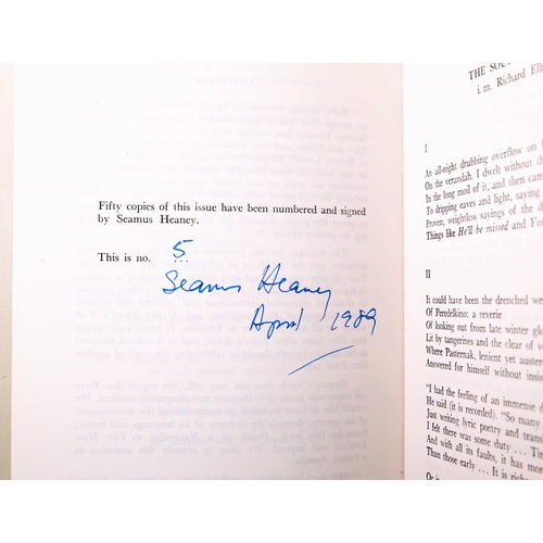 147 - Heaney, Seamus. Agenda, Seamus Heaney: 50th Birthday Issue, signed. Cookson, William & Dale, Peter (... 