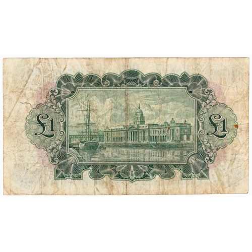 266 - Banknotes. Ireland, Currency Commission Consolidated Banknote, 'Ploughman' The Bank of Ireland, One ... 