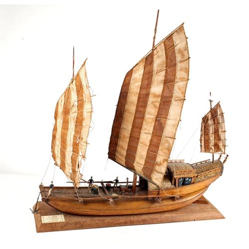 311 - A large and impressive, early 20th century Chinese scratch-built model of a chuán or junk, rigged wi... 