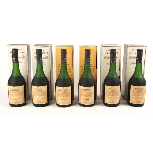 314 - Fine cognac and spirits. Six bottles of Chateau Fontpinot Grand Champagne Premier Cru Cognac, 71.7 p... 