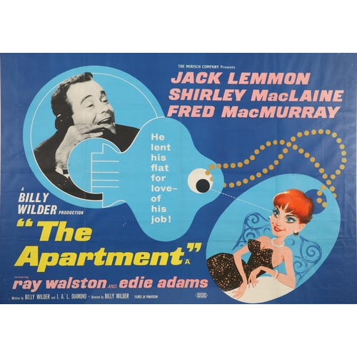 323 - Cinema poster. The Apartment, 1960. Starring Jack Lemmon, Shirley MacLaine and Fred MacMurray. Award... 