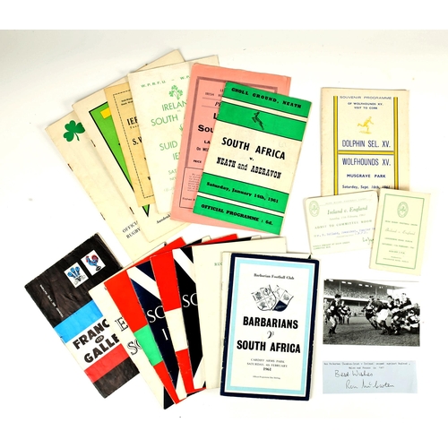 334 - Sporting memorabilia, Rugby Union, 1961. Collection of Five Nations, international, touring and club... 