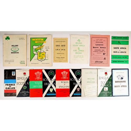 334 - Sporting memorabilia, Rugby Union, 1961. Collection of Five Nations, international, touring and club... 