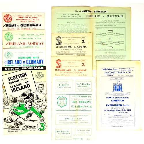 363 - Football programmes. Republic of Ireland, senior international, Ireland v Germany 25th November 1956... 