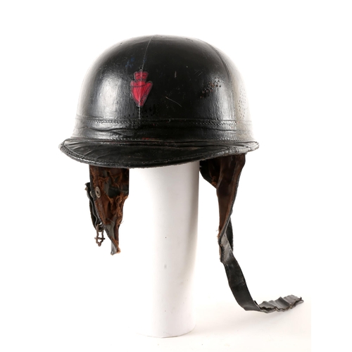 89 - Royal Ulster Constabulary black Skulgard motorbike helmet. the crown with RUC decal.