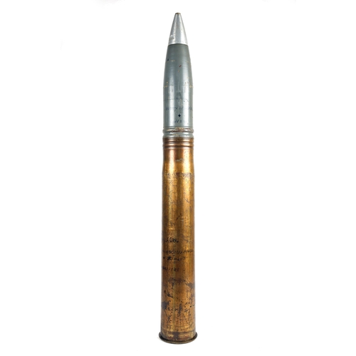 252 - Inert ordnance. World War II German 88mm anti-aircraft shell, 36½