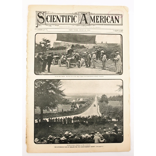 359 - Motor racing, 1903 Gordon Bennett Race Ireland, Scientific American magazine Vol. 89. No. 4, July 25... 