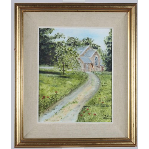 167 - SHEILA M. BARBOUR
Welcome Home 
Oil on canvas board 
Signed lower right 
17cm (h) x 11cm (w) togethe... 