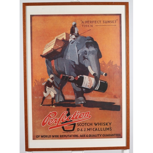 291 - A COLOURED POSTER
For D & J McCallums Scotch Whisky
Perfection 
67cm (h) x 47cm (w)