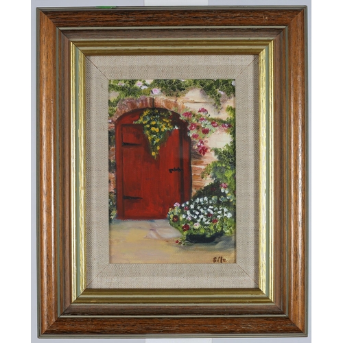 294 - SHEILA M. BARBOUR
Welcome Home 
Oil on canvas board 
Signed lower right 
17cm (h) x 11cm (w) togethe... 