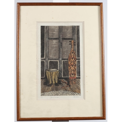 772 - A COLOURED LITHOGRAPH
Rebana and Sape 
Limited edition 1/100
Signed in the margin 
28cm (h) x 68cm (... 