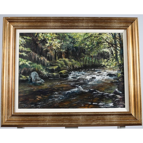 774 - SARAH CORNER,
Fishing The River Bridge with Otter
Oil on board
Signed lower right
35cm (h) x 48cm (w... 