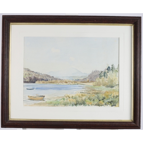 141 - WALTER VERLING, IRISH SCHOOL
Inlet with Boats 
Watercolour
Signed lower left
32cm (h) x 44cm (w)