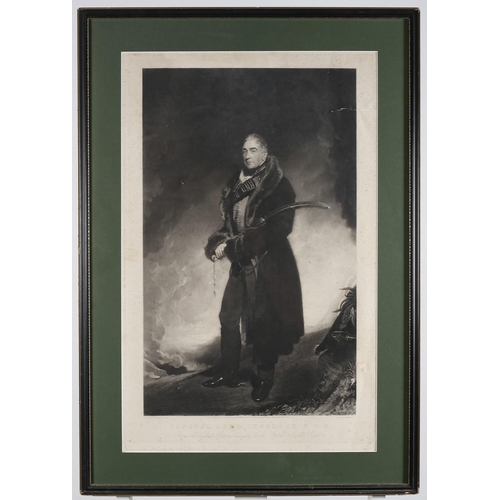 157 - S.W. REYNOLDS
General Lord Lynedoch, G.C.B.
A black and white engraving 
75cm (h) x 46cm (w)