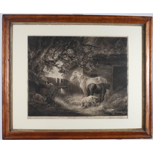 163 - WILLIAM WARD 
The Farmyard
A black and white engraving
46cm (h) x 55cm (w)