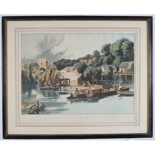 165 - WALLINGFORD CASTLE
Taken in 1810 while the bridge was repairing
A coloured engraving 
38cm (h) x 50c... 